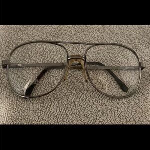 Italian VTG Luxottica klixx Stylish Silver Metal Large Aviator Glasses